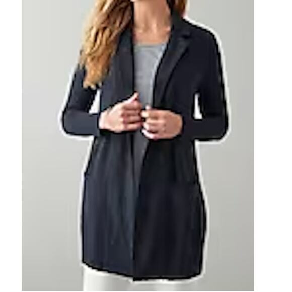 J JILL Notch Lapel Patch Pockets Textured Sweater Jacket 2X Coastal Transitional - Picture 1 of 7